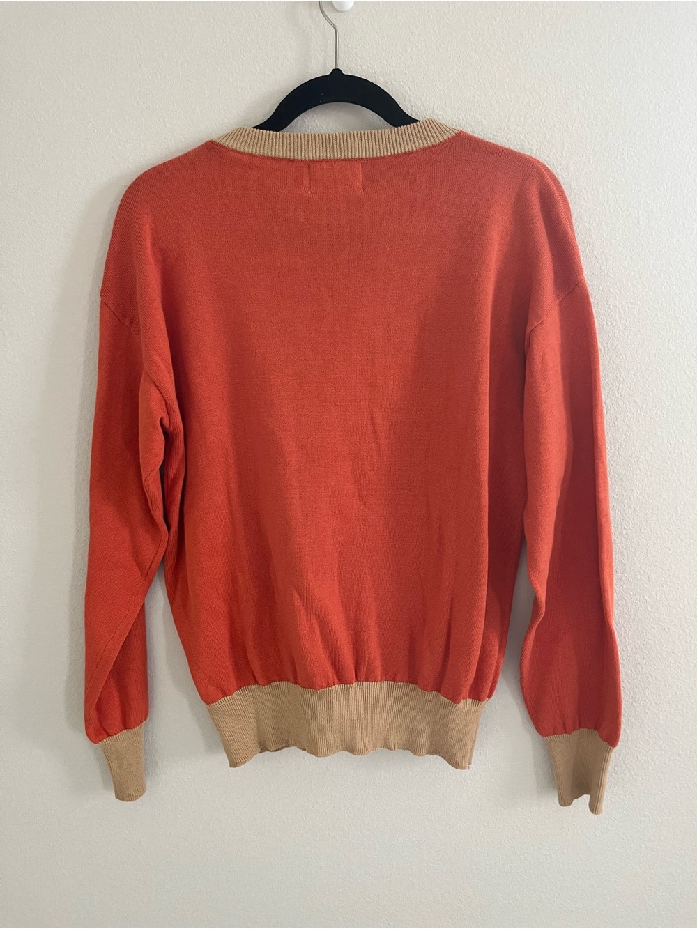 OXKnit Women's Orange Vintage Poodle Jacquard Knit Sweater NWT Size XL - Picture 2 of 9
